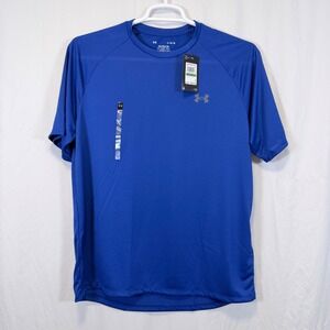Under Armour T-Shirt UA Tech 2.0 Blue Short Sleeve Athletic Top Large